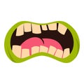 Open zombie mouth icon isolated