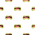 Open zombie mouth pattern seamless Royalty Free Stock Photo