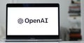 OpenAI company logo on computer screen