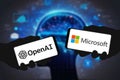 OpenAI and Microsoft - AI Chatbot technology Royalty Free Stock Photo