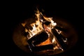 Openair fireplace to keep warm if it is cold weather outdoors. Royalty Free Stock Photo