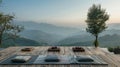 An openair yoga platform overlooking a breathtaking valley where you can stretch and meditate before surrendering to a