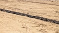 Opencast brown coal mine. Belt conveyor. Royalty Free Stock Photo