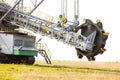 Opencast brown coal mine. Bucket wheel excavator. Royalty Free Stock Photo