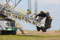 Opencast brown coal mine. Bucket wheel excavator. Royalty Free Stock Photo