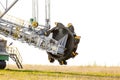 Opencast brown coal mine. Bucket wheel excavator. Royalty Free Stock Photo