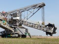 Opencast brown coal mine. Bucket wheel excavator. Royalty Free Stock Photo