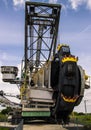 Opencast brown coal mine. Excavator SchRs-315. Extractive industry Royalty Free Stock Photo