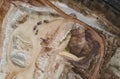 Opencast mining quarry . Industrial Extraction of lime, chalk, sand, calx, caol. top Aerial view Royalty Free Stock Photo