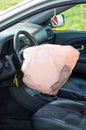 Opened airbag