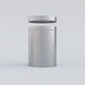 Opened aluminum cylinder can, 3D rendering