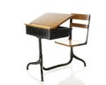 Opened Antique School Desk Royalty Free Stock Photo
