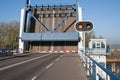 Opened bascule bridge in the Netherlands