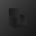 Opened black empty gift box on dark background. Top view. Template for your presentation design, banner, brochure or poster Royalty Free Stock Photo