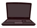 Opened Black Laptop, Personal Computer Vector Royalty Free Stock Photo
