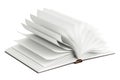 Opened blank book, 3D rendering Royalty Free Stock Photo