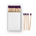 Opened Blank Box Of Purple Matches Top View Isolated Royalty Free Stock Photo