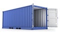 Opened blue freight container Royalty Free Stock Photo