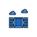 Opened Blue Freight Container vector Shipping concept modern icon