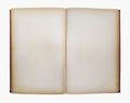 Opened book with copy space and no shadow on white background Royalty Free Stock Photo