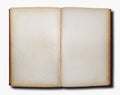 Opened book with copy space and shadow on white background Royalty Free Stock Photo