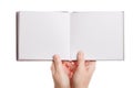 Opened book in hands Royalty Free Stock Photo