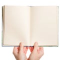 Opened book in hands Royalty Free Stock Photo