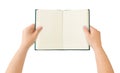 Opened book in hands Royalty Free Stock Photo