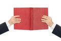 Opened book in hands Royalty Free Stock Photo