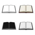 Opened book icon in cartoon style isolated on white background. Books symbol stock vector illustration. Royalty Free Stock Photo