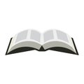 Opened book icon in a flat style on a white background. Opened Bible symbol illustration.