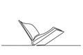Opened book icon logo. Continuous one line drawing Royalty Free Stock Photo