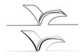 Opened book icon logo. Continuous one line drawing Royalty Free Stock Photo