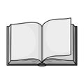 Opened book icon in monochrome style isolated on white background. Books symbol stock vector illustration. Royalty Free Stock Photo