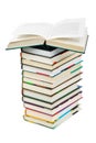 Opened book on stack Royalty Free Stock Photo