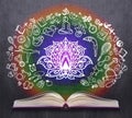Opened book with yoga sketches Royalty Free Stock Photo