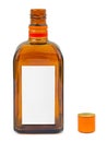 Opened bottle with blank label Royalty Free Stock Photo