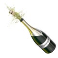 Opened bottle with foaming champagne. Royalty Free Stock Photo