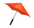 Opened Bright Orange Umbrella In Japanese Style Vector Illustration