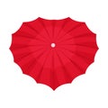 Opened Bright Red Umbrella With Heart Shape Vector Illustration