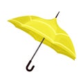 Opened Bright Yellow Umbrella Sofisticatedly Curved Vector Illustration