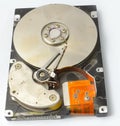 Opened broken hard disk drive from the front Royalty Free Stock Photo
