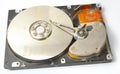 Opened broken hard disk drive from the side Royalty Free Stock Photo