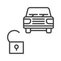 Opened Car vector Carsharing concept outline icon