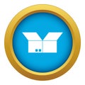 Opened cardboard box icon blue vector isolated Royalty Free Stock Photo