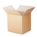 Opened cardboard box taped up Royalty Free Stock Photo