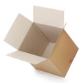 Opened cardboard box taped up Royalty Free Stock Photo