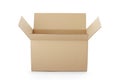Opened cardboard box taped up Royalty Free Stock Photo