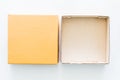 Opened cardboard box on white background Royalty Free Stock Photo