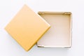 Opened cardboard box on white background Royalty Free Stock Photo
